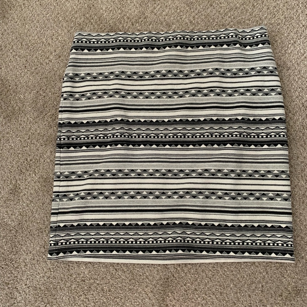 J. Jill Striped Black and White Skirt size XL